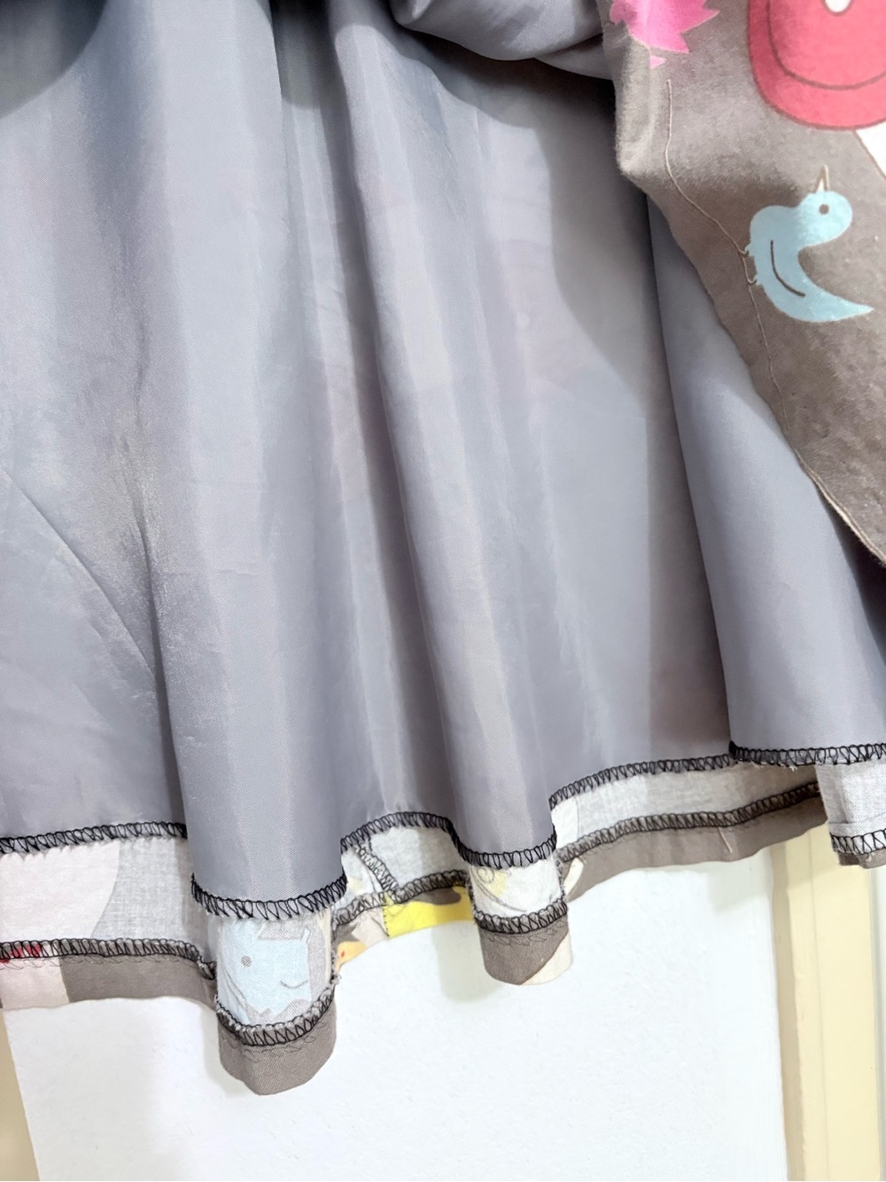 Lovely Kate Rare Whimsical Gray Animal Novelty Print A-Line Retro Cotton Skirt S - Picture 11 of 11